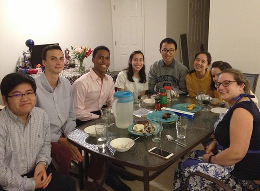 FACEBOOK Dinner with 7 Strangers, an initiative that coordinates dinners for members of the Georgetown community, returned to campus this year.