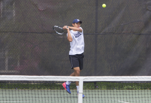 FILE PHOTO: JULIA HENNRIKUS/THE HOYA Sophomore Marco Lam fell to Virginia’s Harrison Richmond in the second round of the Atlantic Division of the Regional Championships. Lam took Richmond, the number one seed, to a third-set tiebreaker before falling.