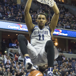 FILE PHOTO: JULIA HENNRIKUS/THE HOYA Isaac Copeland dunks against Villanova.