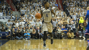 FILE PHOTO: NATE MOULTON/THE HOYA Senior guard D’Vauntes Smith-Rivera led Georgetown with 16.3 points and 3.2 assists per game in the 2014-15 season.