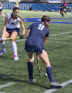 FILE PHOTO: LAUREN SEIBEL FOR THE HOYA Freshman midfielder Sam Hickey scored Georgetown’s only goal in a 3-1 loss to William and Mary. It was her second goal of 2015.