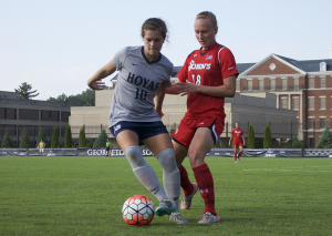 FILE PHOTO: ELIZA MINEAUX FOR THE HOYA Sophomore midfielder Rachel Corboz was named the Big East Midfielder of the Year after leading Georgetown with 10 goals and eight assists.