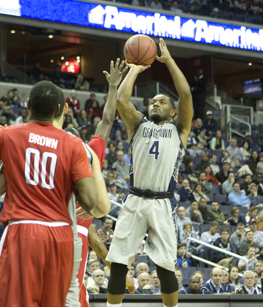 STANLEY DAI/THE HOYA Senior guard D’Vauntes Smith-Rivera, who has been Georgetown’s leading scorer for the past two seasons, scored 15 points in Saturday’s loss. 