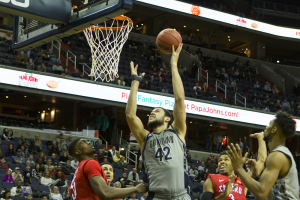 STANLEY DAI/THE HOYA Senior center and co-captain Bradley Hayes led Georgetown with 19 points and 12 rebounds in an 82-80 loss to Radford.