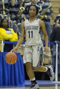 FILE PHOTO: KARLA LEYJA FOR THE HOYA Freshman guard Dionna White tied her career high in points with 22 in Georgetown’s first game against Creighton. She averages 14.7 points per game.