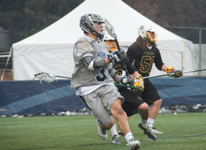 FILE PHOTO: KATHLEEN GUAN/THE HOYA Sophomore attack Stephen Quinzi scored one goal and had one assist in Georgetown’s 12-7 loss to No. 1 Notre Dame on Saturday.