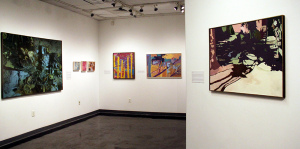 CAROLINE KENNEALLY/THE HOYA Fourteen paintings by 20th century American abstract artist Ralph Wickiser, including his symbolic depictions of natural scenes and landscapes, are on display in the Spagnuolo Art Gallery in the Edmund A. Walsh Building from Jan. 20 to April 3.