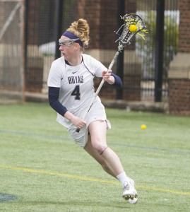 FILE PHOTO: NAAZ MODAN/THE HOYA Senior attack and co-captain Corinne Etchison scored two goals in Georgetown’s 13-12 win over Marquette on Saturday. She has 20 goals and 11 assists this season. 