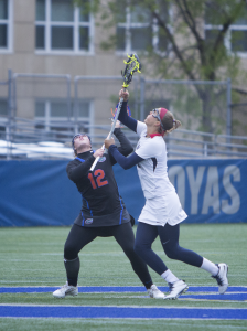 FILE PHOTO: NAAZ MODAN/THE HOYA Senior attack Kelsey Perselay had one goal in Georgetown’s 9-8 loss to UConn on Wednesday. She has eight goals this season.