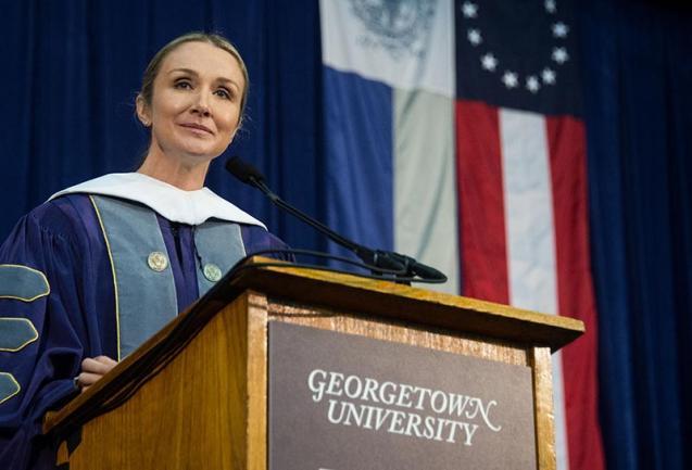GEORGETOWN UNIVERSITY Environmentalist and explorer Alexandra Cousteau (COL ’98) asked graduates to take control of their legacies and the future of the planet in her commencement address to the Georgetown College on Saturday.