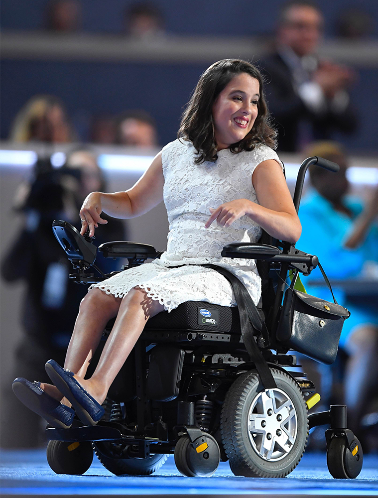 AP IMAGES/ANASTASIA SOMOZA Anastasia Somoza, a disability rights activist, is working on Hillary Clinton’s presidential campaign and spoke at the Democratic National Convention in July. 
