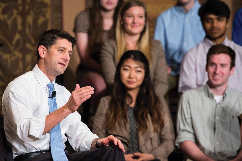COURTESY GEORGETOWN UNIVERSITY Speaker of the House Paul Ryan (R-Wis.) is one of the diverse set of political voices Georgetown has brought to campus. 