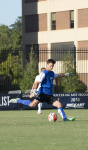 FILE PHOTO: NATE MOULTON/THE HOYA Sophomore goalkeeper JT Marcinkowski posted his second clean sheet of the season in Saturday’s win.