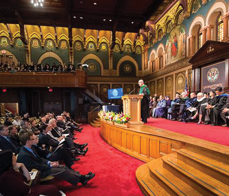 GEORGETOWN UNIVERSITY Georgetown recognized three professors in Gaston Hall on Oct. 21 for their service to the university in both research and teaching. 