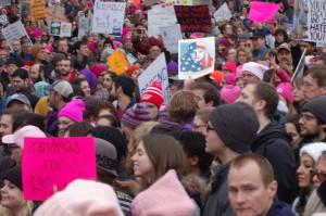 JEFF CIRILLO/THE HOYA The Women's March on Washington drew hundreds of thousands of protesters to the nation's capital the day after President Donald Trump's inauguration. 