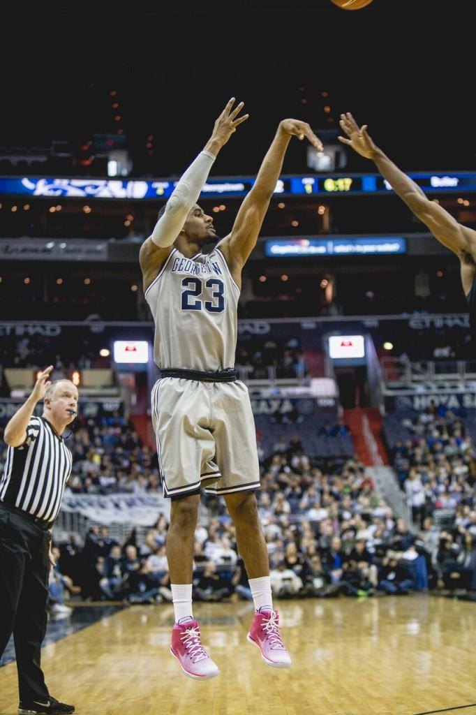 Graduate student guard Rodney Pryor finished with 14 points on 6-of-11 shooting from the floor in Saturday's victory. Pryor also grabbed four rebounds and added two blocks. (FILE PHOTO: DAN KREYTAK/THE HOYA) 
