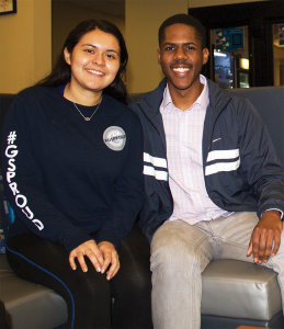 FILE PHOTO: ANNA KOVACEVICH/THE HOYA GUSA Vice President-elect Jessica Andino (COL '18), left, and President-elect Kamar Mack (COL '19) will be the third GSP and second sophomore executives, respectively.
