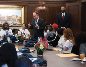 GEORGETOWN UNIVERSITY University President John J. DeGioia has met with a series of descendants since this summer in an effort to reconcile Georgetown’s history with slavery.