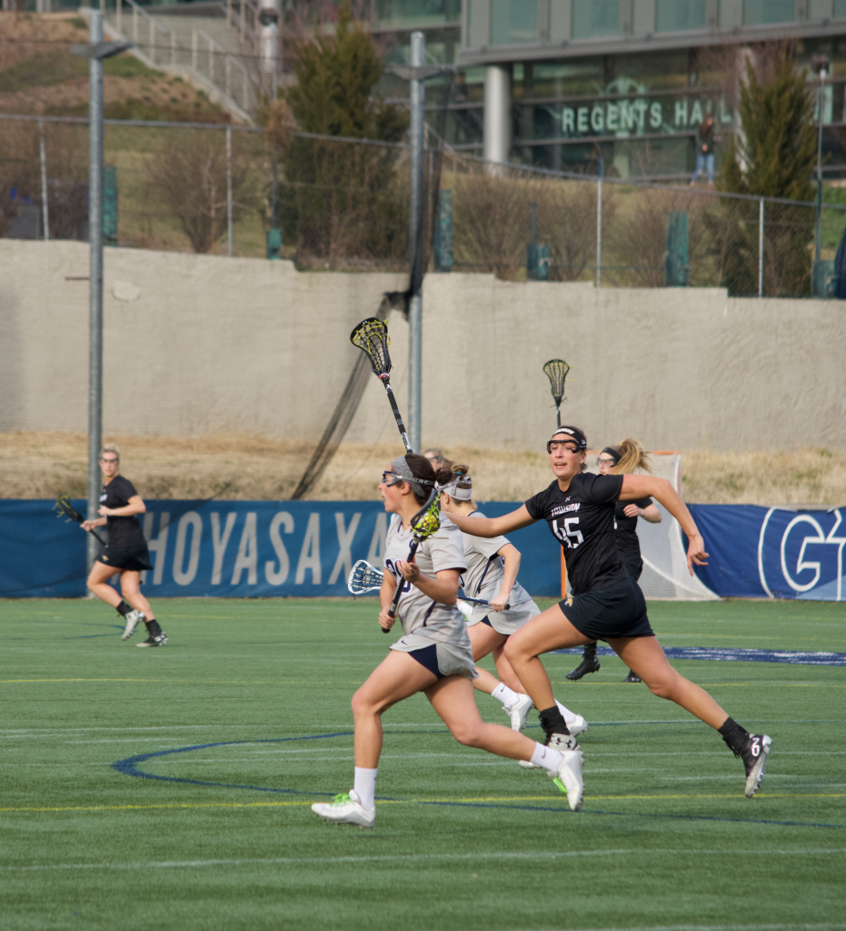 Senior defender Candace Pallitto recorded one ground ball in Saturday’s loss to Temple. Pallitto has 13 ground balls this season and has started all 11 games for the Hoyas. (FILE PHOTO: STEPHEN COOK/THE HOYA)