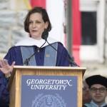 PHOTO COURTESY GEORGETOWN UNIVERSITY Pulitzer Prize-winning historian and columnist Anne Applebaum said the mission of the School of Foreign Service is under attack in her commencement address to the SFS Class of 2017.